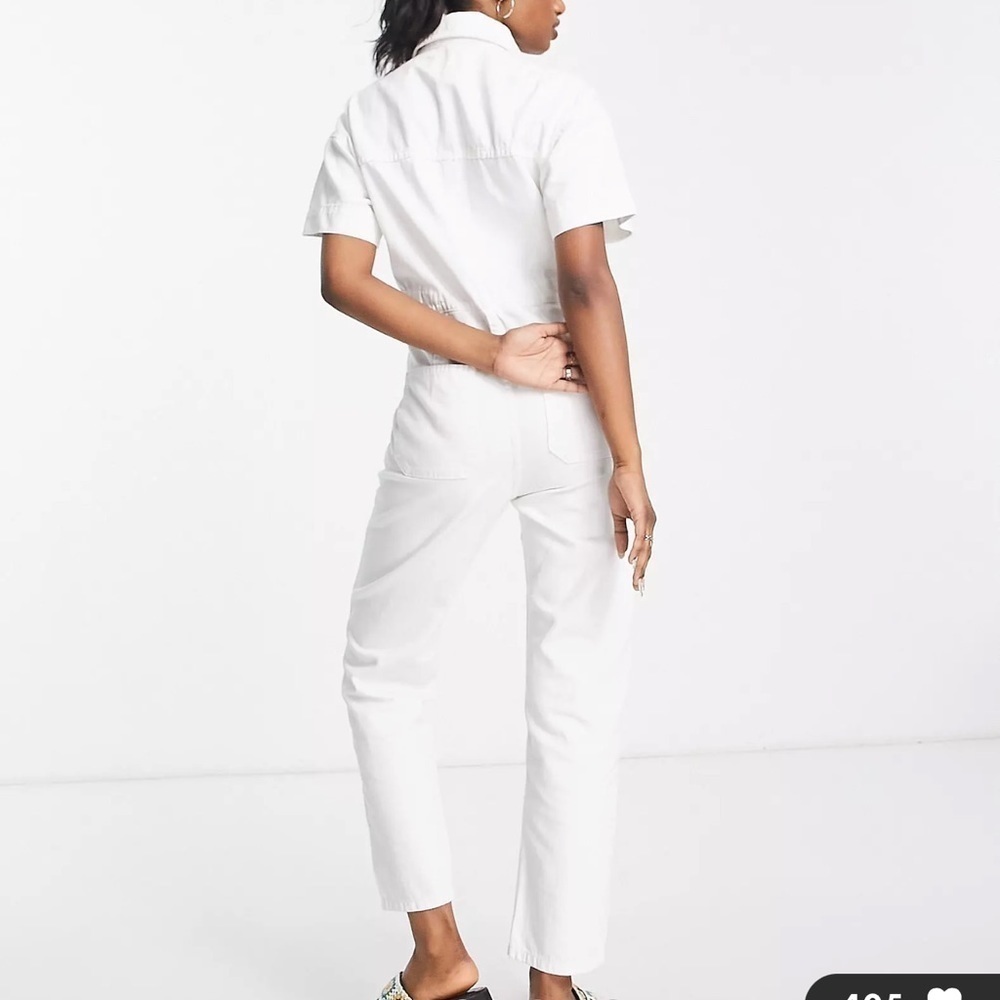 FREE People Marci button through denim jumpsuit in white size XS - Picture 11 of 17